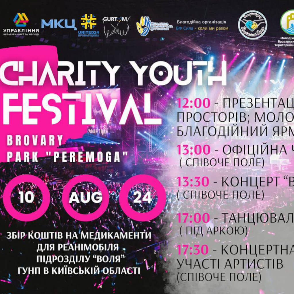 Запрошуємо на благодійний фестиваль «Charity Youth Festival» з нагоди Міжнародного дня молоді!